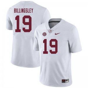 NCAA Men's Alabama Crimson Tide #19 Jahleel Billingsley Stitched College 2019 Nike Authentic White Football Jersey FN17T48ST